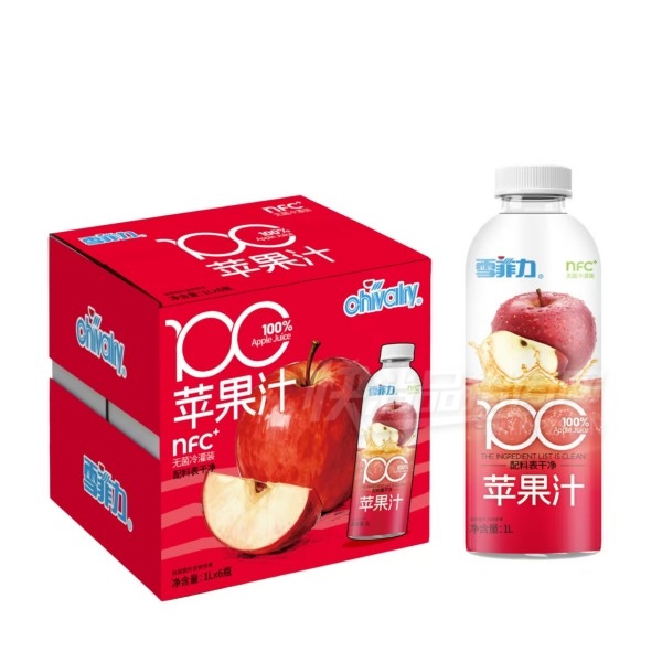 ѩ����ƻ��֭NFC��֭����1L��6ƿ