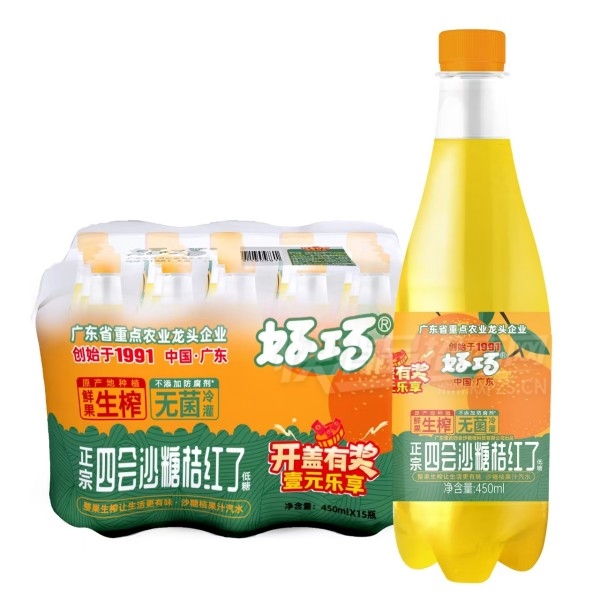 ����ɳ�ǽۺ��˹�֭��ˮ450ml��15ƿ