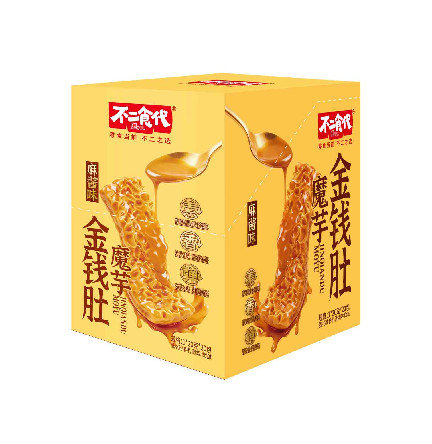 不二食代魔芋金钱肚20克×20麻酱味 不二食代魔芋金钱肚20克×20麻酱味