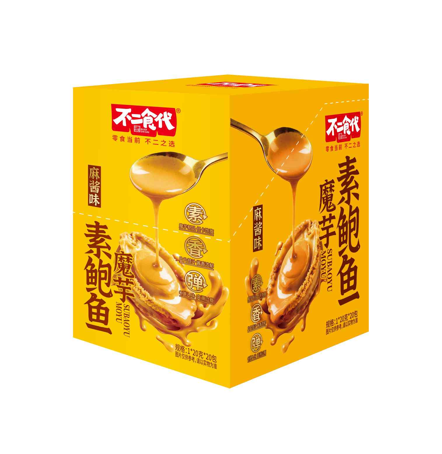 不二食代魔芋素鲍鱼20克×20麻酱味 不二食代魔芋素鲍鱼20克×20麻酱味