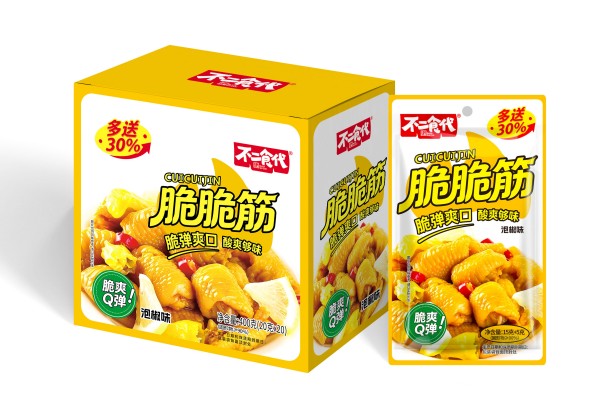 不二食代鸡脚筋休食卤味泰式泡椒味400克 不二食代鸡脚筋休食卤味泰式泡椒味400克