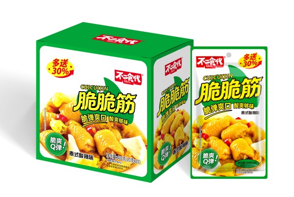 不二食代鸡脚筋休食卤味泰式酸辣味400克 不二食代鸡脚筋休食卤味泰式酸辣味400克