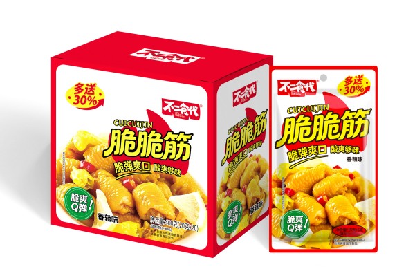 不二食代鸡脚筋休食卤味香辣味400克 不二食代鸡脚筋休食卤味香辣味400克