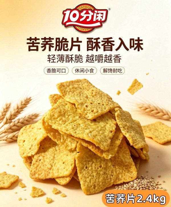 10分闲苦荞片5kg膨化食品零食 10分闲苦荞片5kg膨化食品零食