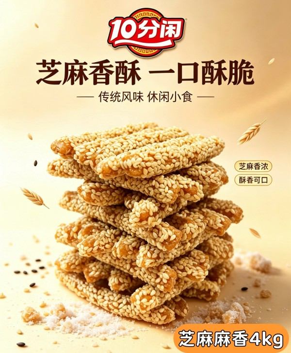 10分闲芝麻麻香5kg膨化食品零食 10分闲芝麻麻香5kg膨化食品零食