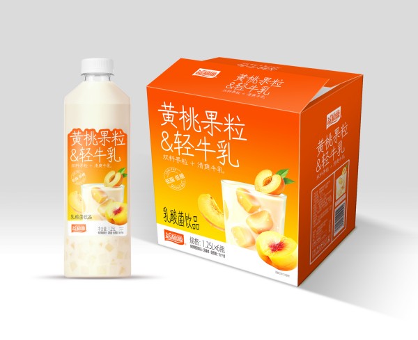 益和源黄桃果粒轻牛乳乳酸菌饮品1.25L×6 益和源黄桃果粒轻牛乳乳酸菌饮品1.25L×6