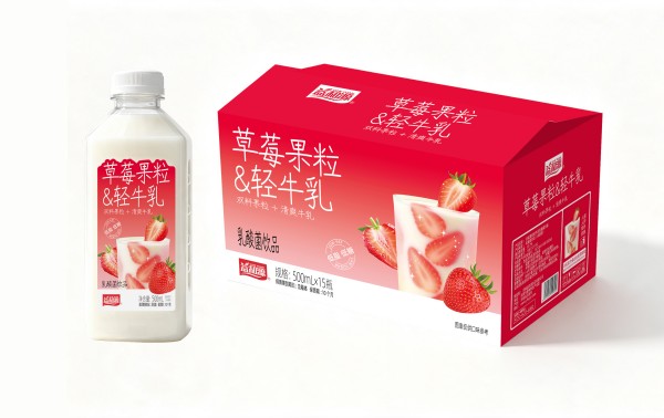 益和源草莓果粒轻牛乳乳酸菌饮品500ml×15瓶 益和源草莓果粒轻牛乳乳酸菌饮品500ml×15瓶