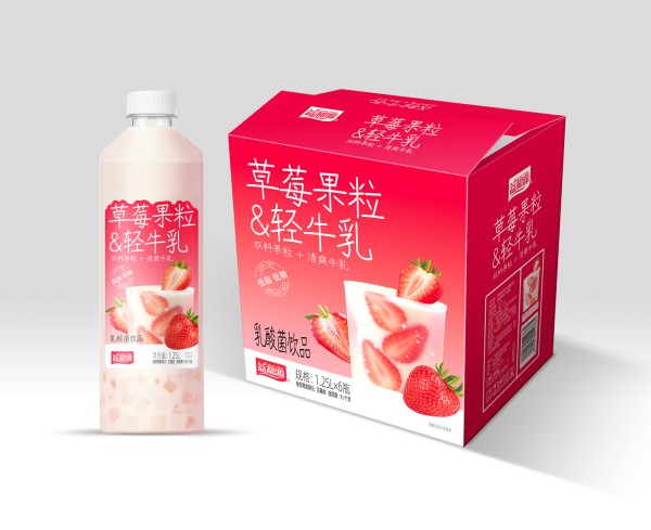 益和源草莓果粒轻牛乳乳酸菌饮品1.25L×6 益和源草莓果粒轻牛乳乳酸菌饮品1.25L×6