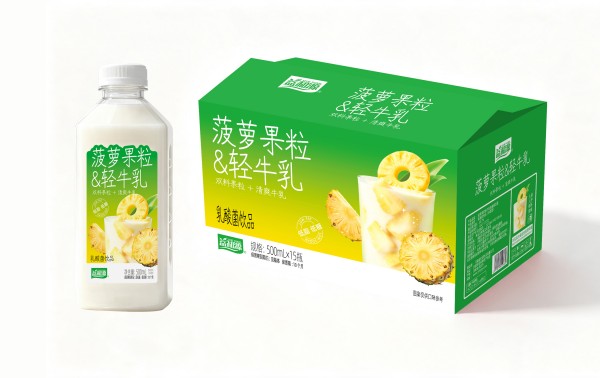 益和源菠萝果粒轻牛乳乳酸菌饮品500ml×15瓶 益和源菠萝果粒轻牛乳乳酸菌饮品500ml×15瓶