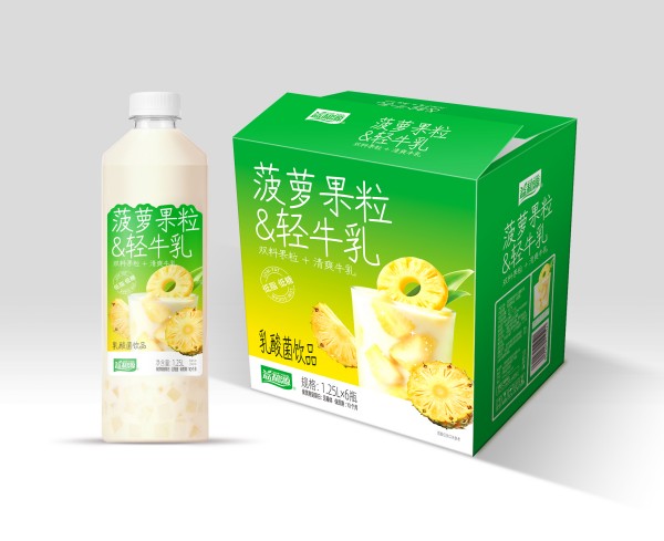 益和源菠萝果粒轻牛乳乳酸菌饮品1.25L×6 益和源菠萝果粒轻牛乳乳酸菌饮品1.25L×6
